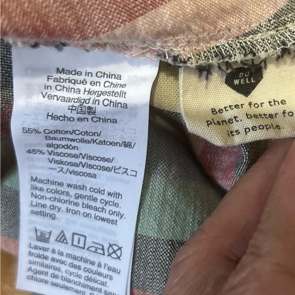 Madewell short sleeves button down top blouse rainbow stripe size M - Picture 12 of 13